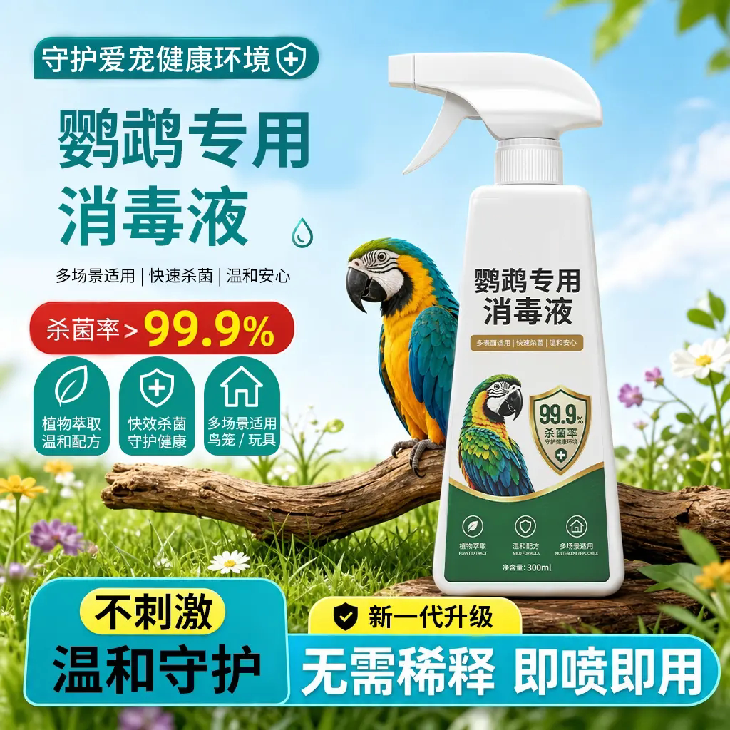 鹦鹉专用消毒液多场景快速杀菌