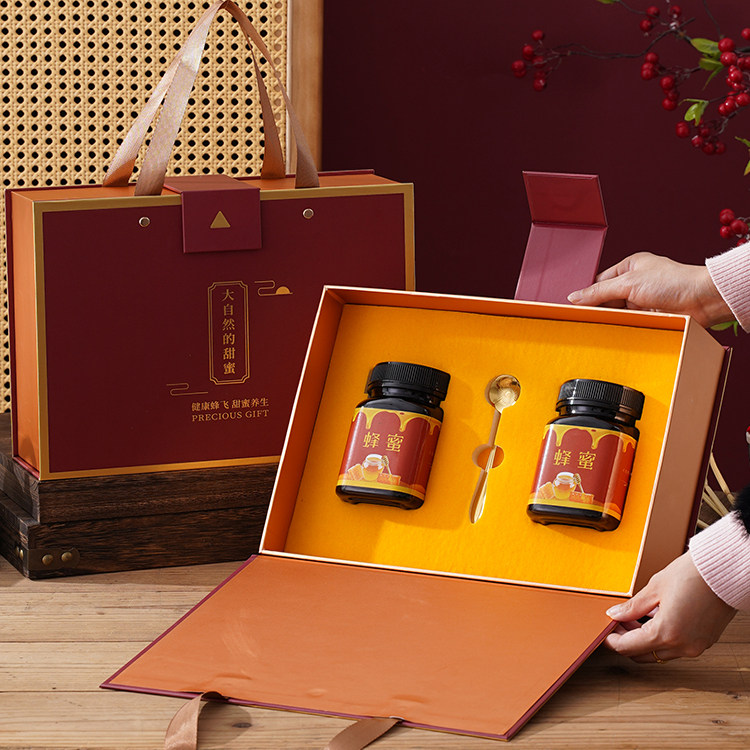 野生蜂蜜包装盒礼盒2斤装含玻璃罐高端礼品盒空盒定制年货节礼盒