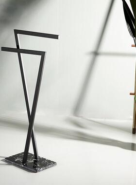 不HE4jjjB4锈钢黑色浴置巾物架全铜卫生间浴袍挂架缸毛杆巾浴架