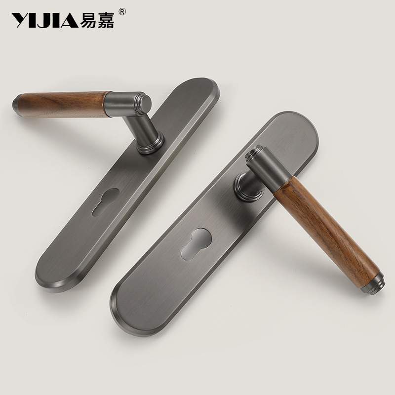 现代简约家用房门锁胡桃木室内卧室木门通用型一体式门把手锁具