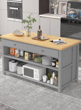 实木吧台ILG台桌家用靠墙高脚桌公大型办室台酒吧中岛吧桌可现货