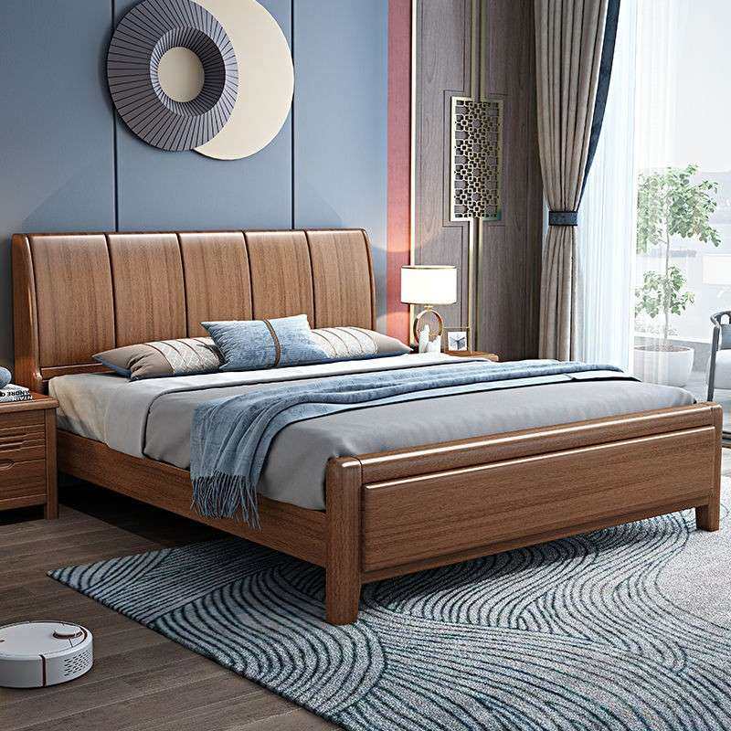 新式胡木实木床1.8桃米双人22x2.米大床1.5储物气压高中箱床1.见,住宅家具,实木床,淘宝优惠券,粉丝福利购,淘宝优惠卷