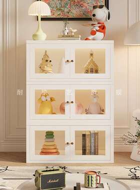 L7书尘柜带玻璃门小书架置物防架落地家用儿童自展由组合54545示