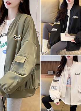 加绒加厚羊羔毛棒球服外套女2025冬季新款初中高中学生宽松棉衣潮