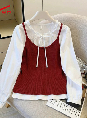 ZH回力气质穿搭一整套装女2026新款红色短袖t恤吊带两件套上衣