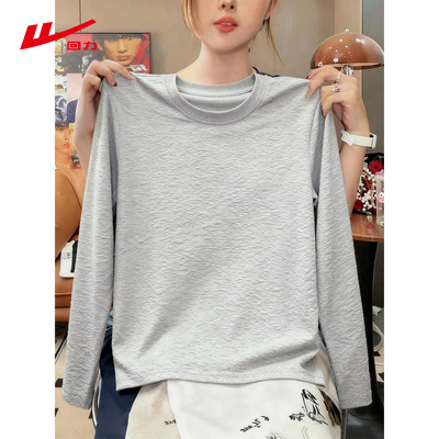 回力女圆筒长袖t恤2025年新款