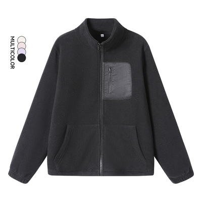 回力黑加绒冲锋衣内胆摇粒绒外套