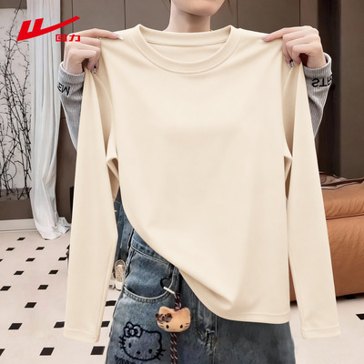 回力女圆筒长袖t恤2025年新款