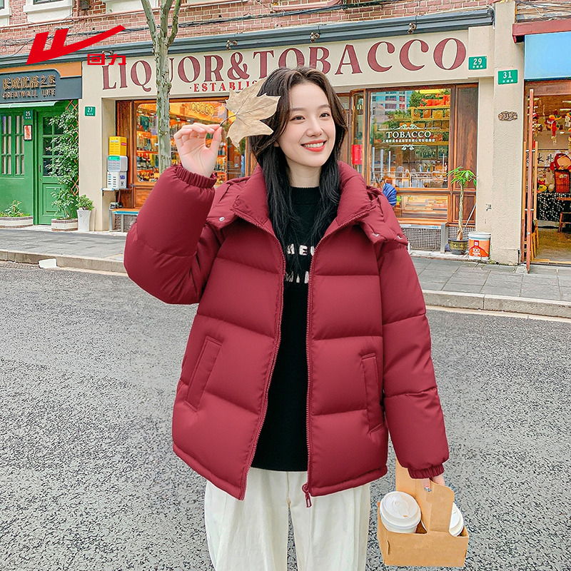 回力红色本命年棉服夹棉保暖棉袄