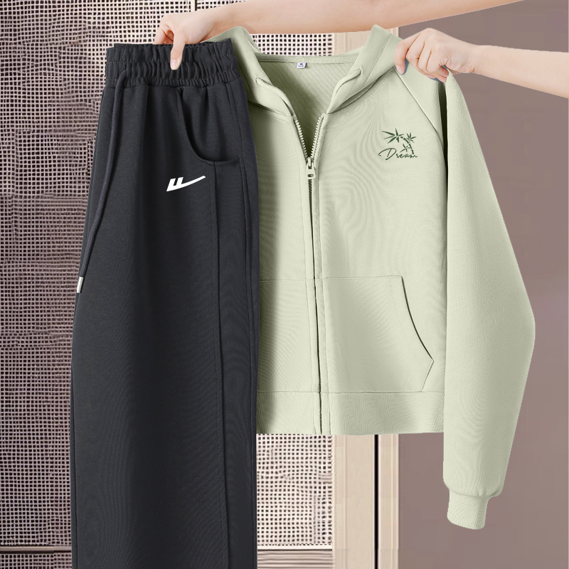 回力绿色运动套装女上衣外套两件
