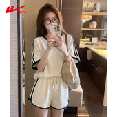 三分裤 t恤短裤 女夏2026超火穿搭一整套宽松短袖 回力休闲运动套装