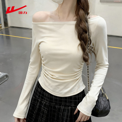 回力女款一字领长袖2026新款