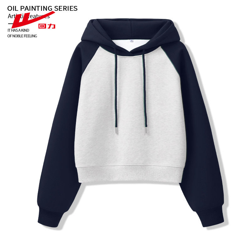 回力撞色短款连帽卫衣女2026春秋新款宽松慵懒风套头内搭外套上衣,女装/女士精品,卫衣/绒衫,淘宝优惠券,粉丝福利购,淘宝优惠卷