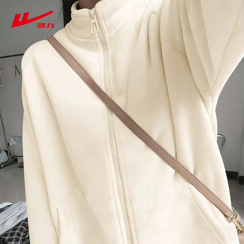 回力加绒冲锋内胆摇粒绒外套女