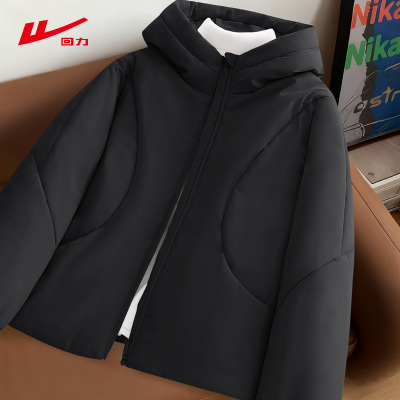 回力连帽棉服女款2025新款