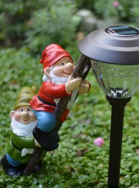 爬楼梯的小矮人树脂花园摆件庭院阳台户外装饰精灵园艺杂货工艺品