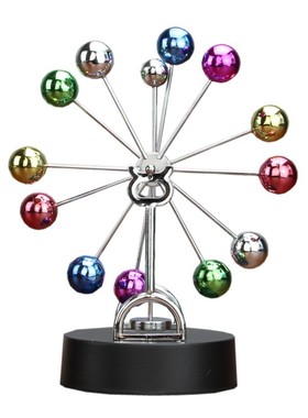 USB银河系彩色摩天轮摆件天体轨道办公室摇摆器品混沌永动仪