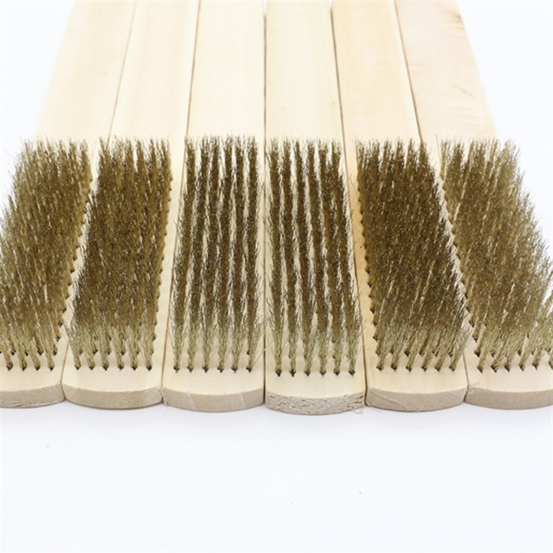 长木柄加密铜丝刷金属表面文玩清洁 打磨除锈除漆 抛光钢丝板刷子