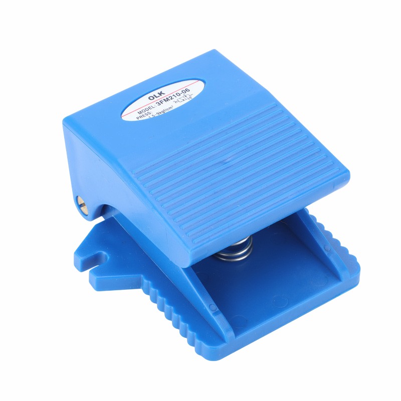 气动脚踏阀3FM210-08-06二位三通OLK欧雷凯脚踩开关一进一出蓝色