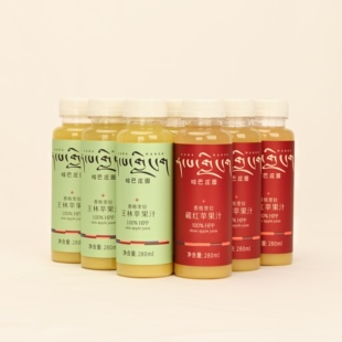 哈巴庄园香格里拉高原100%HPP无添加纯苹果汁280ml 12瓶装