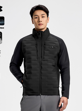 安德玛UA官方700蓬鹅绒服冬季外套防泼水防风休闲男士立领羽绒服