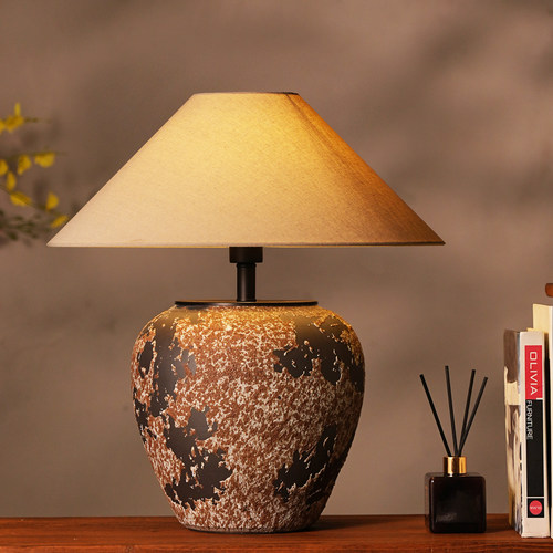 新中式侘寂风陶瓷床头客厅大台灯