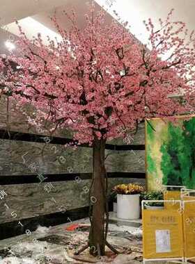 新款直销仿真桃花树婚庆大型室内装饰假树植物许愿树酒店商场花艺