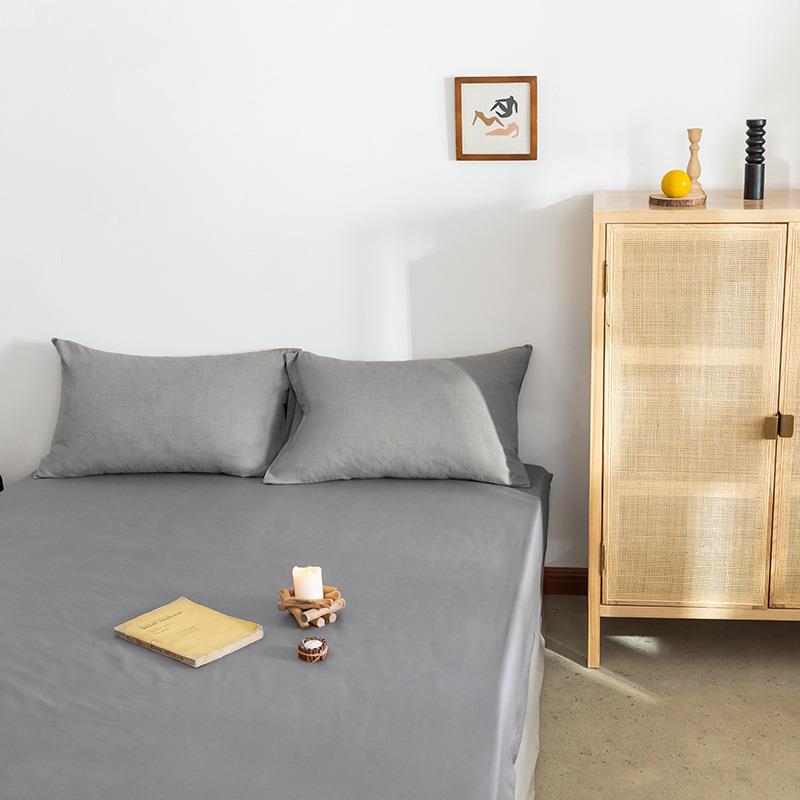 新款直销跨境定制纯色磨毛床笠家用秋冬简约床罩套宿舍床上用品单