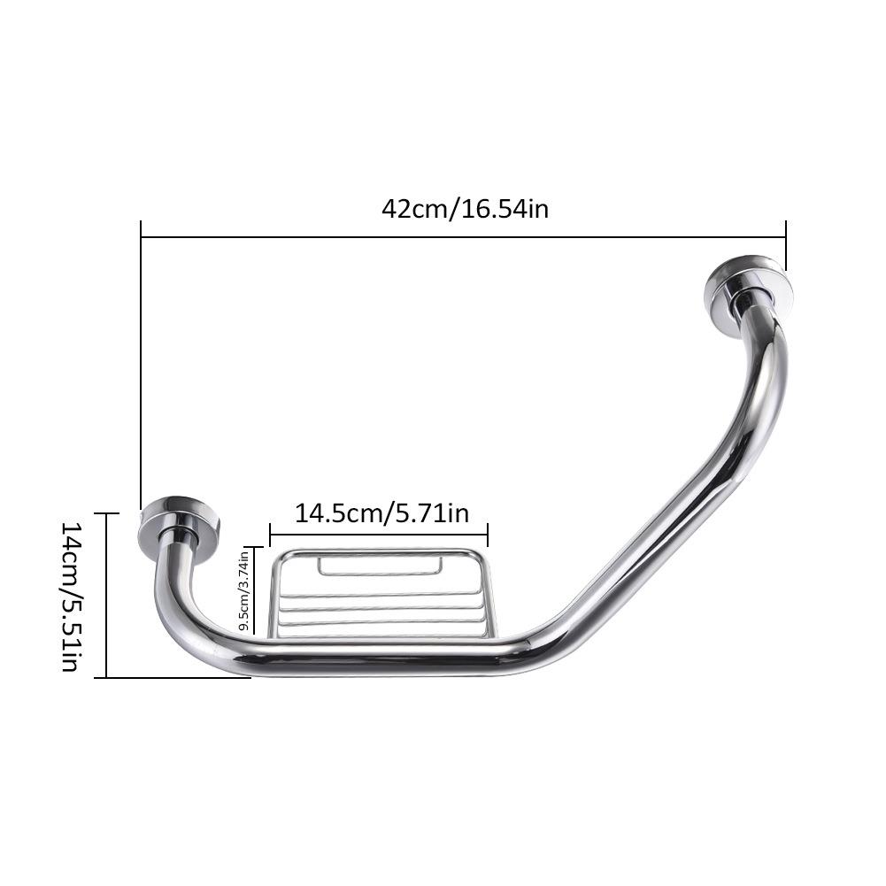 新款直销不锈钢浴室扶手浴缸老人扶手酒店卫生间带皂网拉手