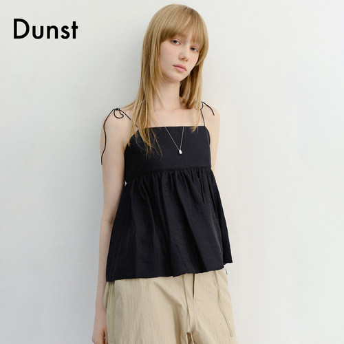 Dunst2026夏季新品女士细腻褶裥装饰A字版型吊带上衣UDBL6B230