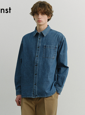 Dunst2026春季新品中性时尚水洗复古风宽松剪裁单宁衬衫UDSH6A102