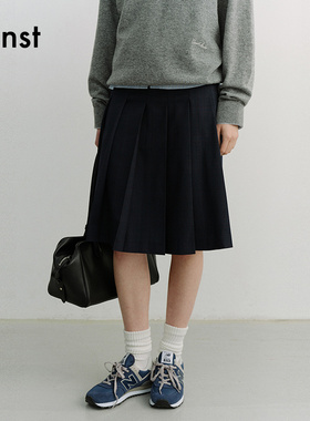 Dunst【嘟颖doyeong同款】2026春季半身裙女褶涧迷笛裙UDSK6A203