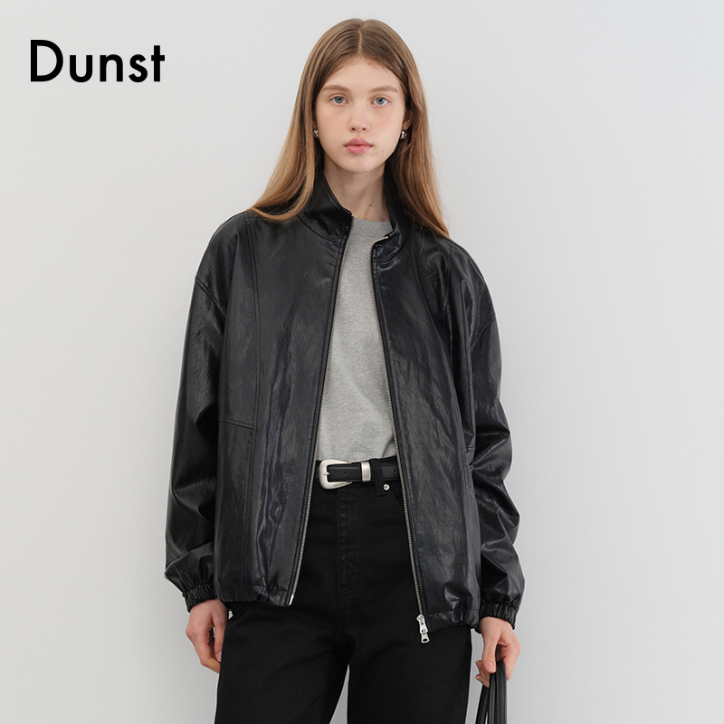 Dunst2025秋季新品中性时尚机能风仿皮立领宽松夹克外套UDJU5C105
