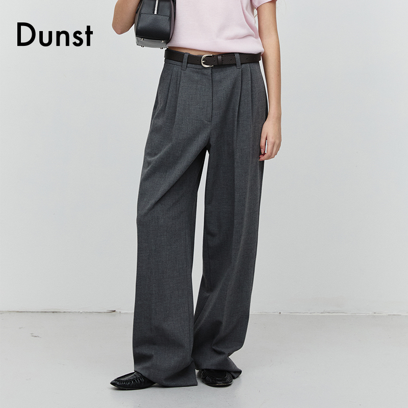 Dunst2025新品西裤双褶涧装饰高腰显腿长工装休闲裤UDPA5A203