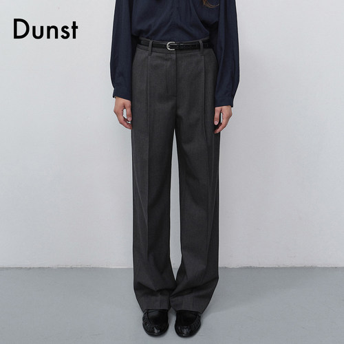 Dunst2026秋季新品女士长裤经典单褶设计半宽松西装裤UDPA6C202