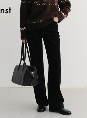 Dunst【允仔同款】2025冬新品女士复古灯芯绒直筒休闲裤UDPA5D230