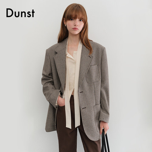 Dunst中性单排两粒扣设计宽松版型羊毛西装夹克外套UDJA5C104