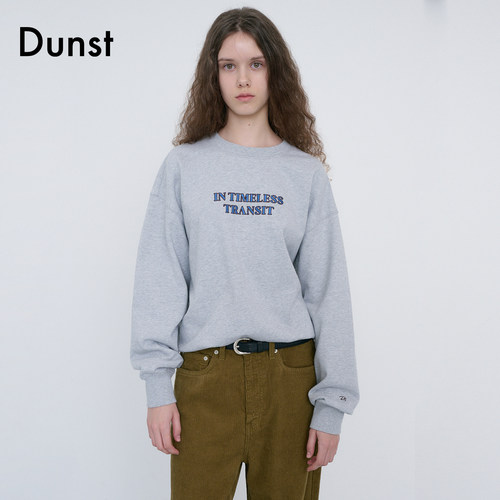 Dunst2026秋季新品中性刺绣标语设计复古休闲圆领卫衣UDTS6C109