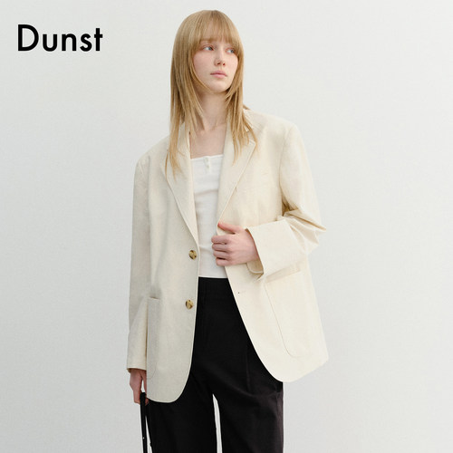 Dunst【嘟颖doyeong同款】2026夏季两粒扣亚麻西装夹克UDJA6B121