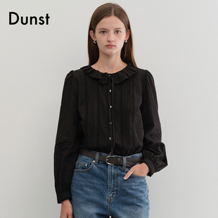 优雅荷叶边领口衬衫 25秋女衬衫 UDBL5C201 肉团夫斯基同款 Dunst