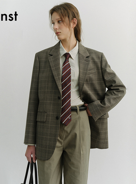 Dunst【嘟颖doyeong同款】2026春季中性风羊毛西装外套UDJA6A102