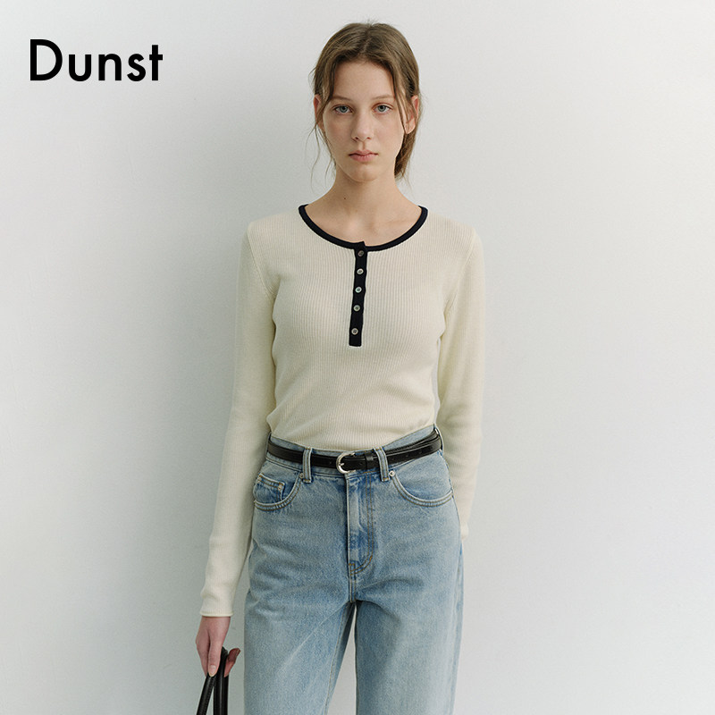 Dunst【doyeong同款】2026春季新品女纽扣圆领针织上衣UDSW6A205,女装/女士精品,毛针织衫,淘宝优惠券,粉丝福利购,淘宝优惠卷