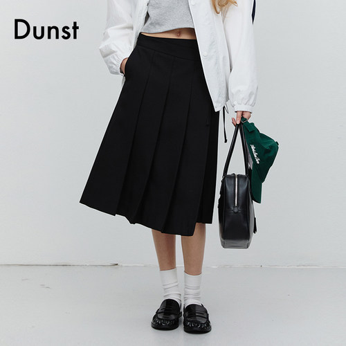 Dunst2025新品女士浪漫优雅中长裙蝴蝶结装饰百褶裙UDSK5A209