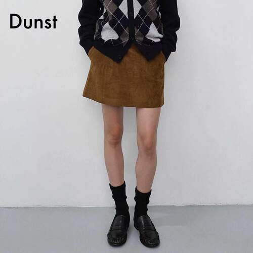 Dunst【tynnna.Y同款】2026秋季新品女仿麂皮迷你短裙UDSK6C202