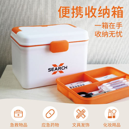 药箱药品收纳箱急救药箱家庭药箱便携式收纳野餐露营专用塑料箱