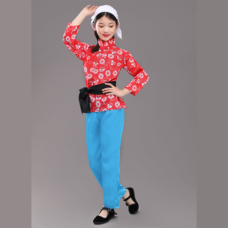 安塞腰鼓表演出服装放羊娃农民服装武工队小兵张嘎王小二话剧村姑