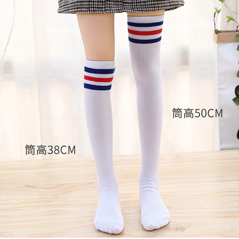 儿童长筒袜夏季薄款轮滑纯棉中大童JK学生足球校服袜男女童过膝袜