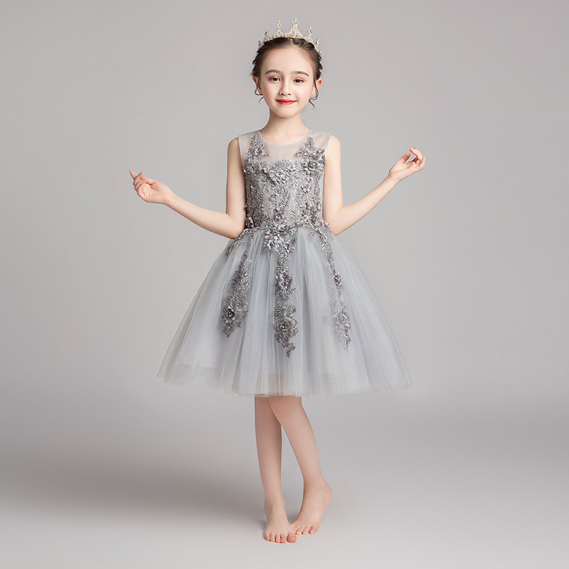 女童礼服公主裙生日洋气小女孩花童主持人儿童钢琴演出服高端夏季