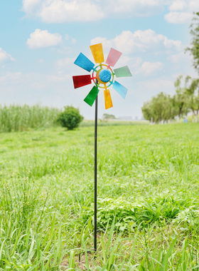 法式花园园艺风车庭院菜地装饰家居饰品户外景观铁艺落地造景摆件