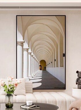 北欧轻奢客厅装饰画简约沙发背景墙挂画延伸空间玄关过道走廊壁画